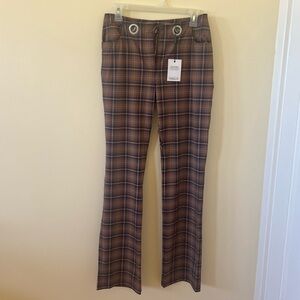 Miaou Checkered Brown Pants
